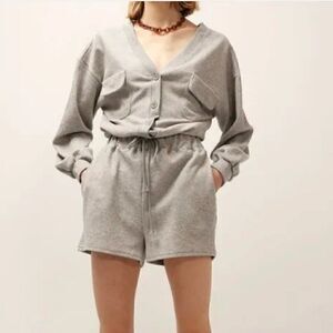 Amoeba Drawstring Romper Shorts Black